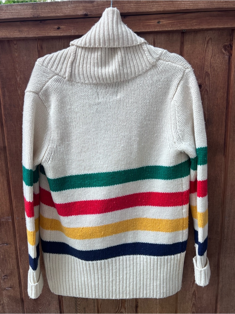 Hudson’s Bay Point Blanket Stripe Shawl Collar Cardigan XS Wool Cashmere - Picture 4 of 14